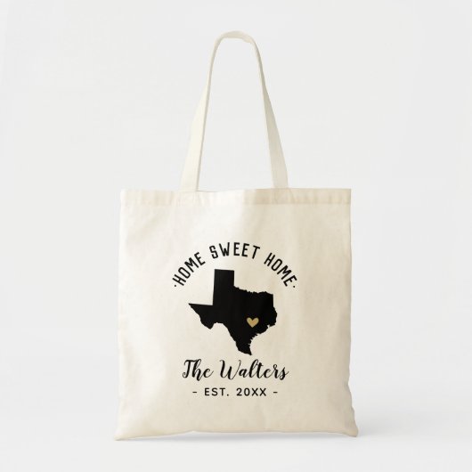 Texas Home Sweet Home Familie Monogram Tote Bag (Voorkant)