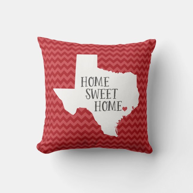 Texas Home Sweet Home State Chevron Sierkussen (Voorkant)