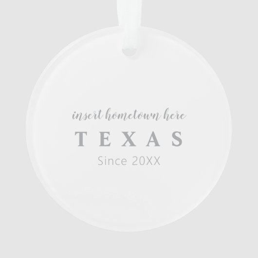 Texas Hometown Personalized Ornament (achterkant)