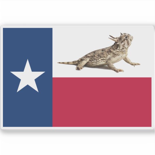 Texas Horned Toad Flag Sticker (Voorkant)