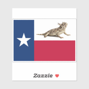 Texas Horned Toad Flag Sticker