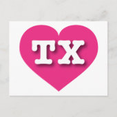 Texas Hot Pink Heart - Ik hou van TX Briefkaart (Voorkant)