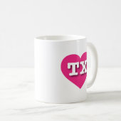 Texas Hot Pink Heart - Ik hou van TX Koffiemok (Voorkant rechts)