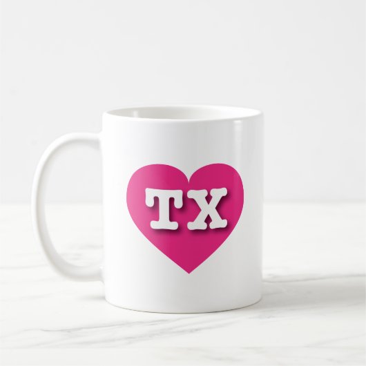 Texas Hot Pink Heart - Ik hou van TX Koffiemok (Links)