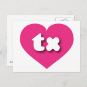 Texas hot roze hart - Ik hou van tx Briefkaart (Voorkant / Achterkant)