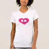 Texas hot roze hart - Ik hou van tx T-shirt (Voorkant)