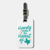 Texas Howdy Bagagelabel, Turquoise Bagagelabel (Voorkant verticaal)