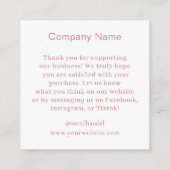 Texas Howdy Heart Ketting Sieraden Display Kaart (Achterkant)