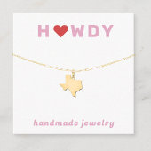 Texas Howdy Heart Ketting Sieraden Display Kaart