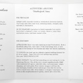 Texas Huwelijks Verwelkomingsbrief & Reisprogramma Drieluik Programma (Binnenkant midden)