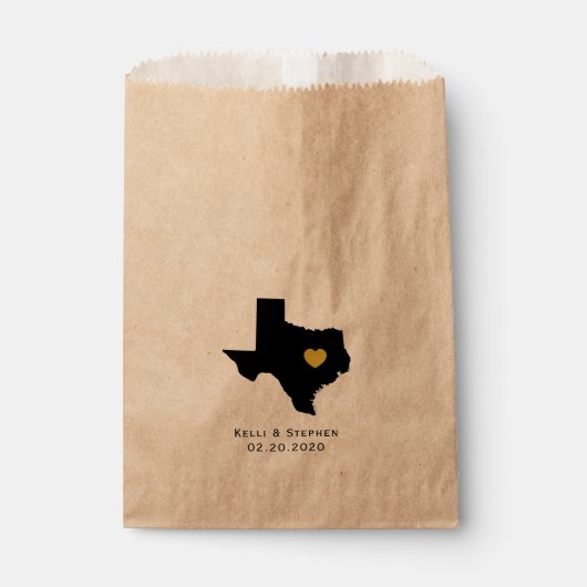 Texas Huwelijksgunst Treat Sacks, Gift Tassen Bedankzakje (Voorkant)