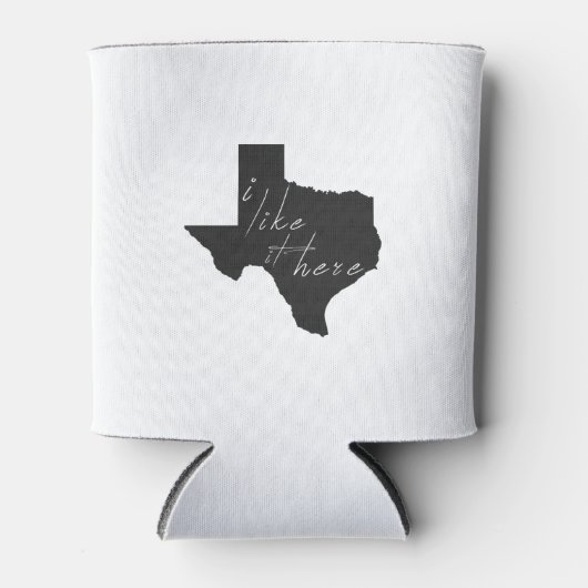 Texas I Like It Here State Silhouette Zwart Blikjeskoeler (Voorkant)