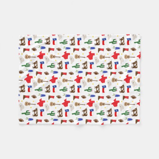 Texas Icons Fleece Deken (Voorkant (Horizontaal))