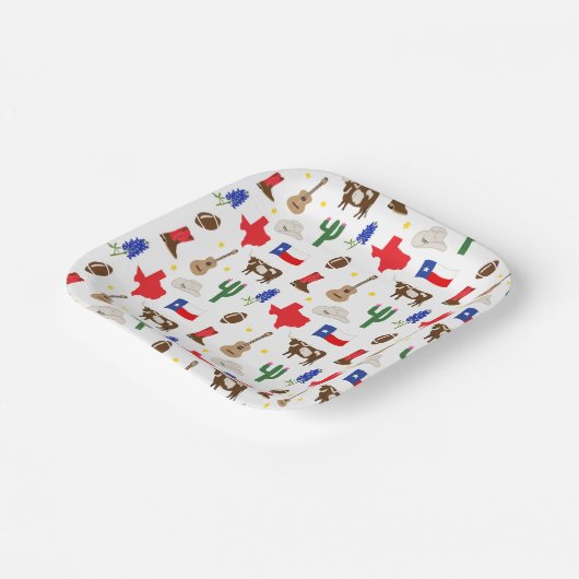 Texas Icons Papieren Bordje (Gebogen)