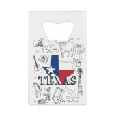Texas Illustration Doodles of Texas Texas Pattern Creditkaart Flessenopener (Voorkant)