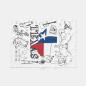 Texas Illustration Doodles of Texas Texas Pattern Fleece Deken (Voorkant (Horizontaal))