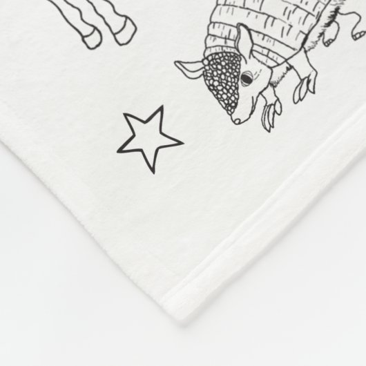 Texas Illustration Doodles of Texas Texas Pattern Fleece Deken (Hoek)