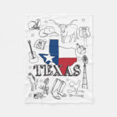 Texas Illustration Doodles of Texas Texas Pattern Fleece Deken (Voorkant)