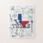 Texas Illustration Doodles of Texas Texas Pattern Legpuzzel (Verticaal)