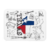 Texas Illustration Doodles of Texas Texas Pattern Magneet (Horizontaal)