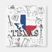 Texas Illustration Doodles of Texas Texas Pattern Magneet (Voorkant)