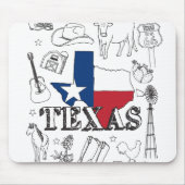 Texas Illustration Doodles of Texas Texas Pattern Muismat (Voorkant)