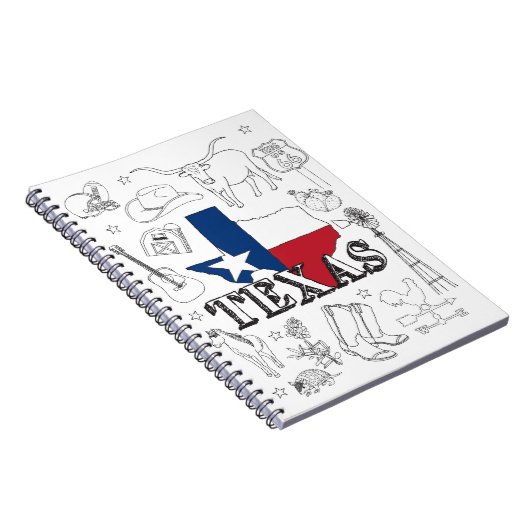 Texas Illustration Doodles of Texas Texas Pattern Notitieboek (Rechterzijde)