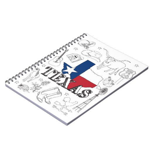Texas Illustration Doodles of Texas Texas Pattern Notitieboek (Linkerzijde)