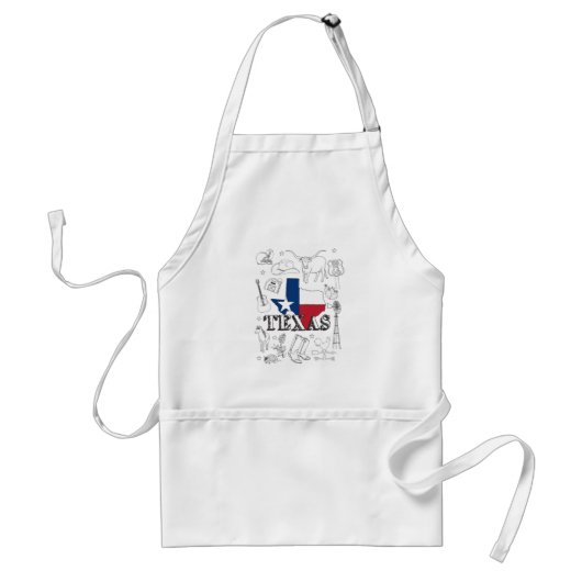 Texas Illustration Doodles of Texas Texas Pattern Standaard Schort (Voorkant)