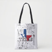 Texas Illustration Doodles of Texas Texas Pattern Tote Bag (Voorkant)