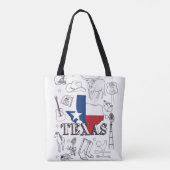 Texas Illustration Doodles of Texas Texas Pattern Tote Bag (Achterkant)