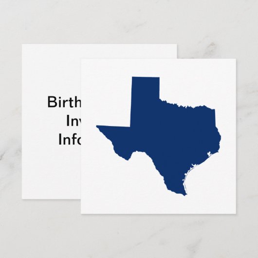 Texas in Blue Kaart (Voorkant / Achterkant)