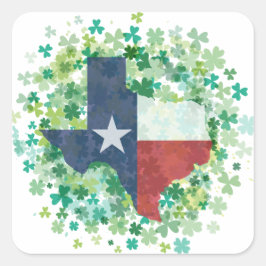 Texas in Clover - St. Patrick's Day Vierkante Sticker