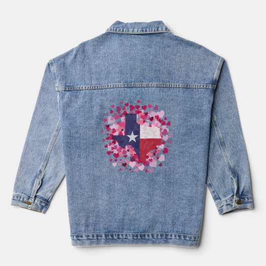 Texas in een hartenveld - Valentijnsdag Denim Jacket (Achterkant)