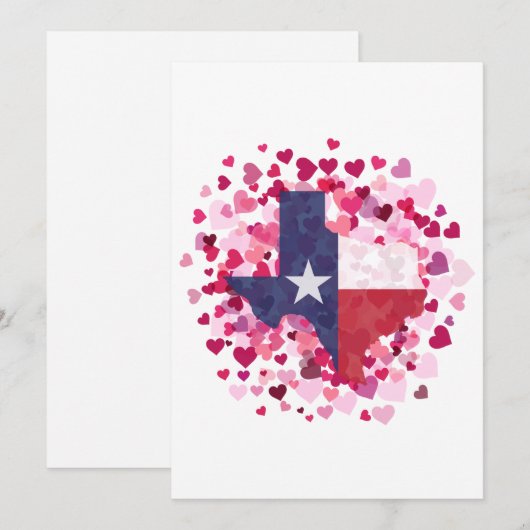 Texas in een hartenveld - Valentijnsdag Feestdagenkaart (Voorkant / Achterkant)