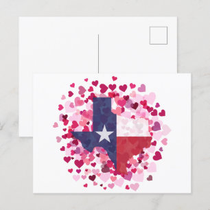 Texas in een hartenveld - Valentijnsdag Holid Briefkaart