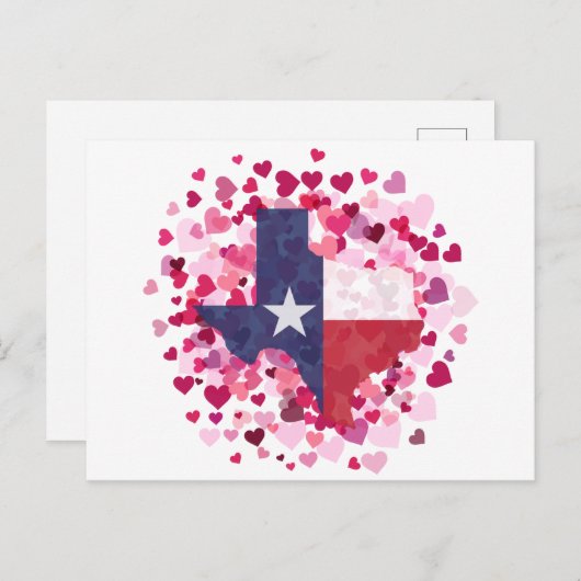 Texas in een hartenveld - Valentijnsdag Holid Briefkaart (Voorkant / Achterkant)