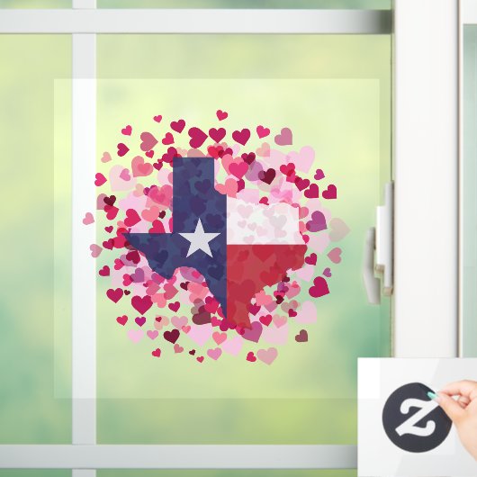 Texas in een hartenveld - Valentijnsdag Raamsticker (Huis)