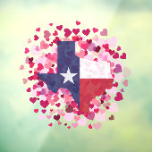 Texas in een hartenveld - Valentijnsdag Raamsticker (Vel 3)