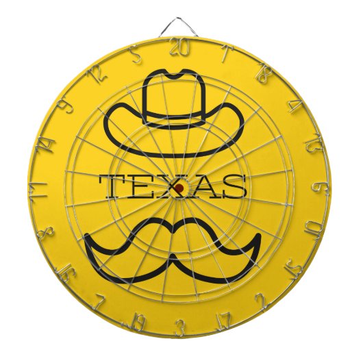 Texas in Geel 2 Dartbord (Voorkant)