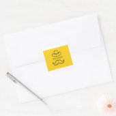 Texas in Geel 2 Vierkante Sticker (Envelop)