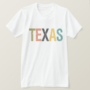 Texas in getande retrokleuraanduiding t-shirt