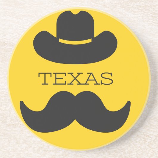 Texas in het geel zandsteen onderzetter (Voorkant)