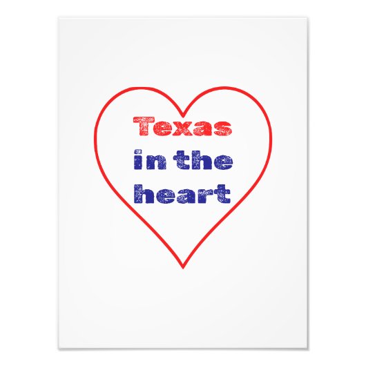 Texas in het hart foto afdruk (Voorkant)