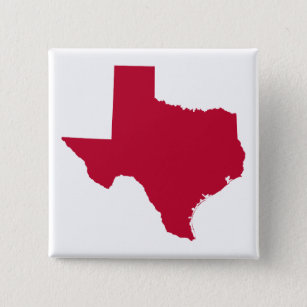 Texas in Red Vierkante Button 5,1 Cm