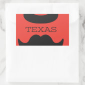 Texas in ROOD Rechthoekige Sticker (Tas)