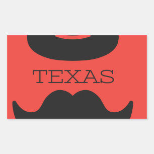 Texas in ROOD Rechthoekige Sticker