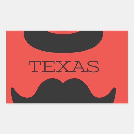 Texas in ROOD Rechthoekige Sticker (Voorkant)
