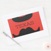 Texas in ROOD Rechthoekige Sticker (Envelop)