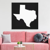 Texas in White en Black Canvas Afdruk (Insitu (Woonkamer))